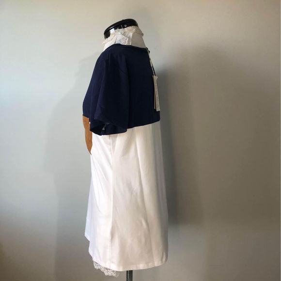 NWT Medium Sampeel Womens Short Sleeve Black White Brown Pocket Blouse C5560 - Picture 3 of 6